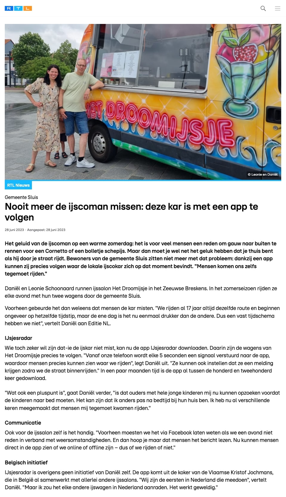 Deze kar is met een app te volgen