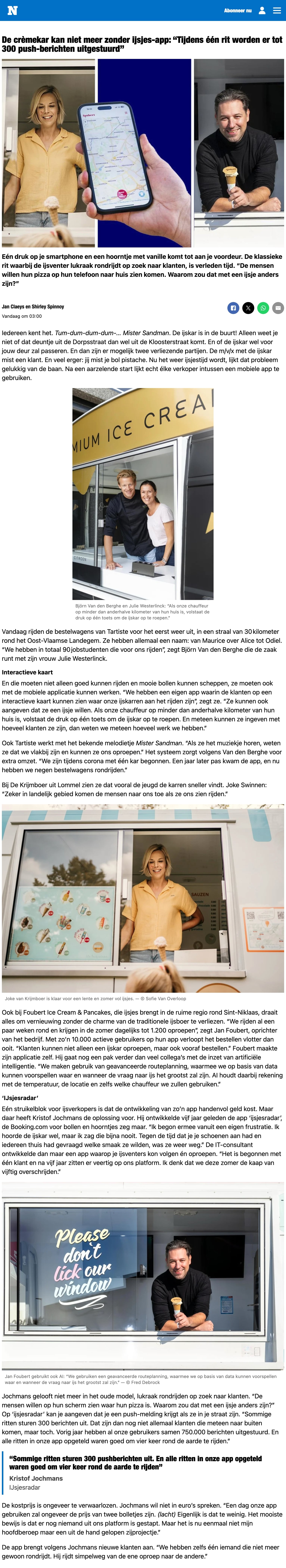 De crèmekar kan niet meer zonder ijsjes-app