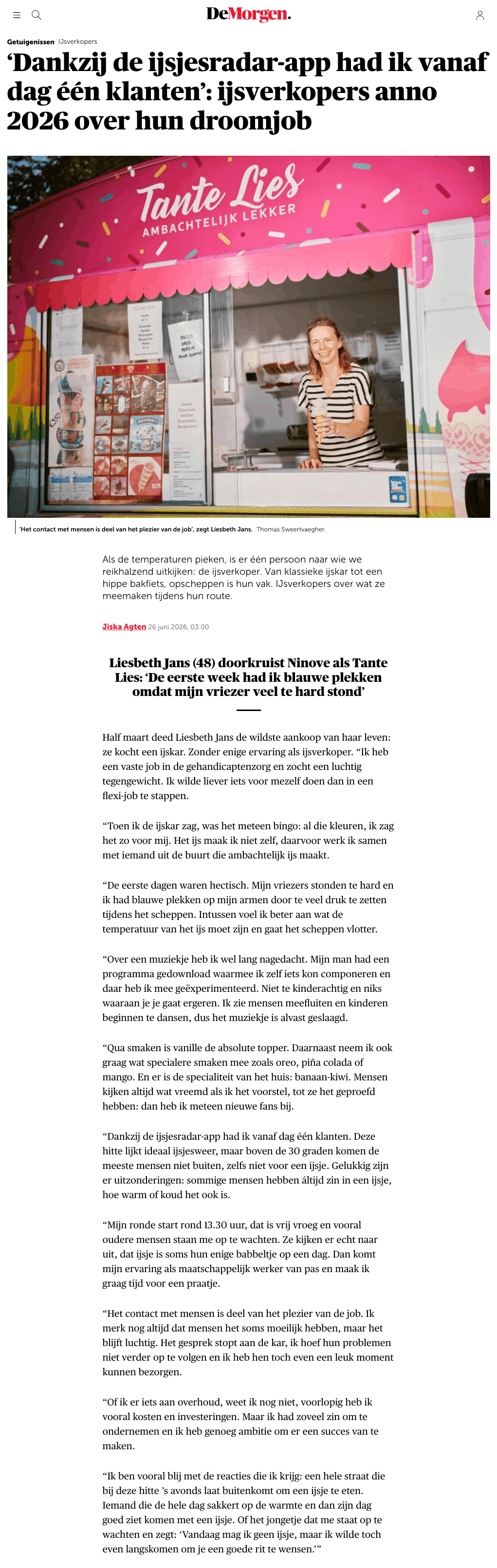 'Dankzij de ijsjesradar-app had ik vanaf dag één klanten': ijsverkopers anno 2026 over hun droomjob