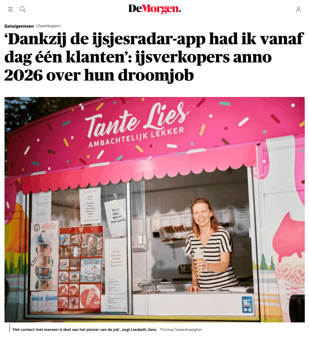 Dankzij de ijsjesradar-app had ik vanaf dag één klanten