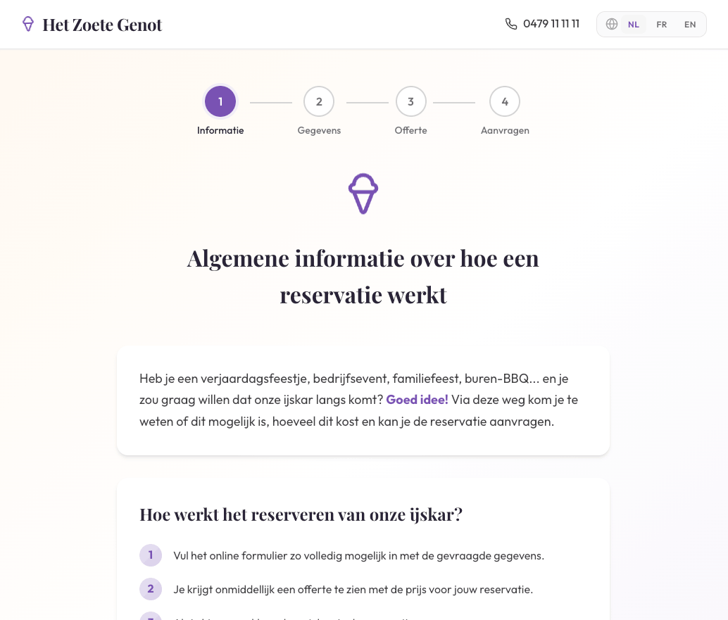 Algemene informatie reservatie