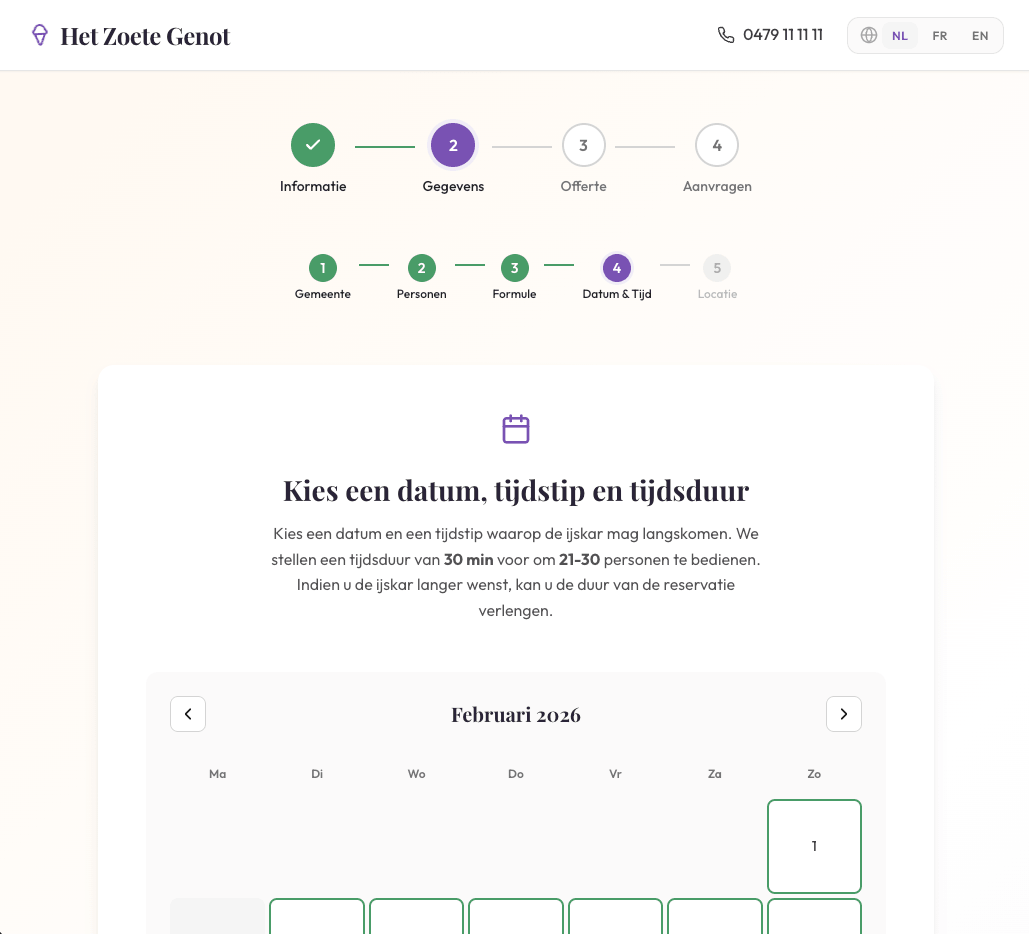 Kies een datum en tijdstip
